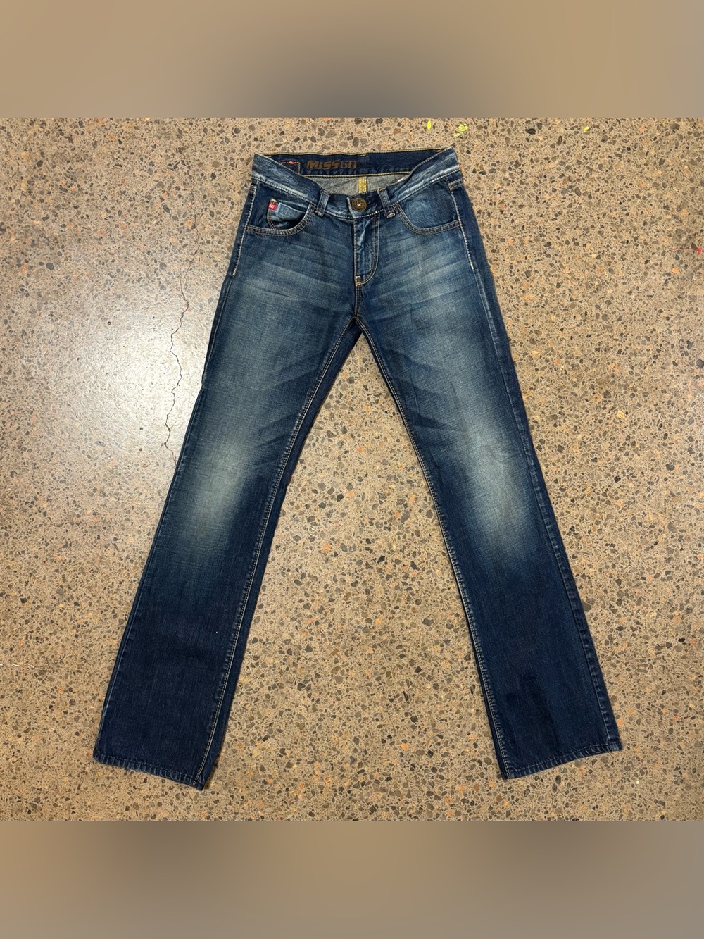 Miss Sixty 60 Straight Leg Faded Wash Jeans Denim (Waist 27) Vintage, Blue, Brow